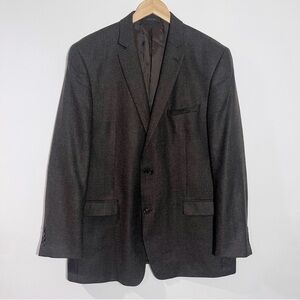 Joseph Abboud Mens Silk/Wool Blazer Sport Coat Two Button In Brown Size 46 Long